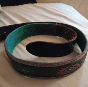 Vintage Navajo Genuine Leather & Nylon Belt- Sz 32